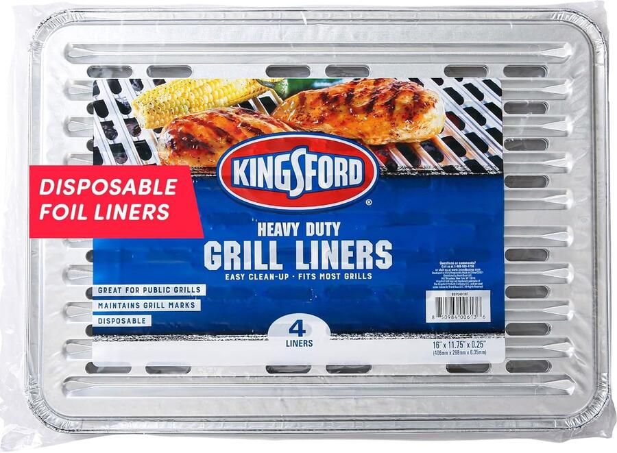 Grill Liner Barbecue Onderlegger Schoon Grillen Extra Taai Materiaal 4 Stuks Zwart