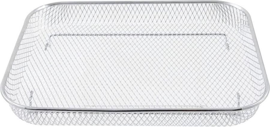 Grill Mand Air Tray Buiten Koken Roestvrij Staal 24.5 x 29.5 cm Zilverkleurig