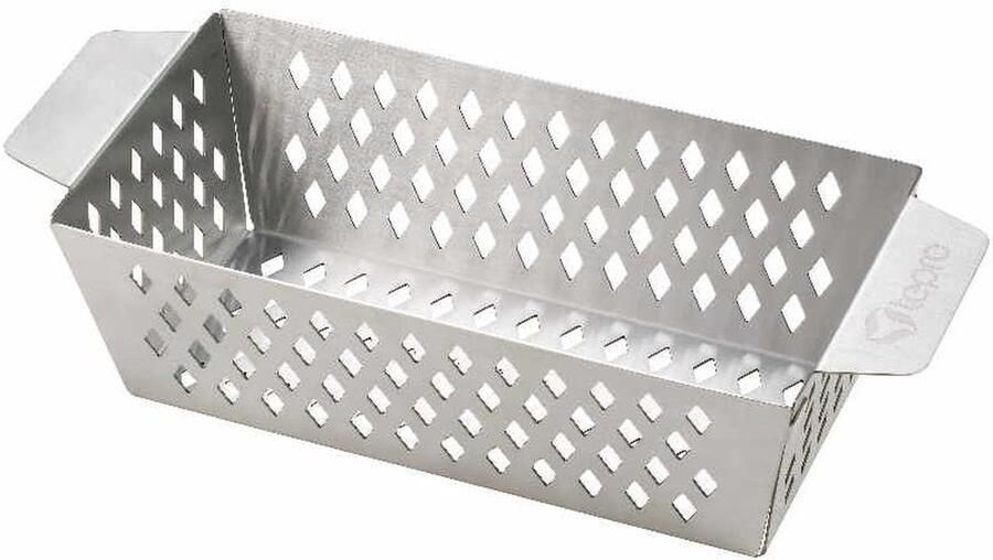 Grill Mand BBQ Bak Gerechten Grillen Roestvrij Staal 30 cm Zilver