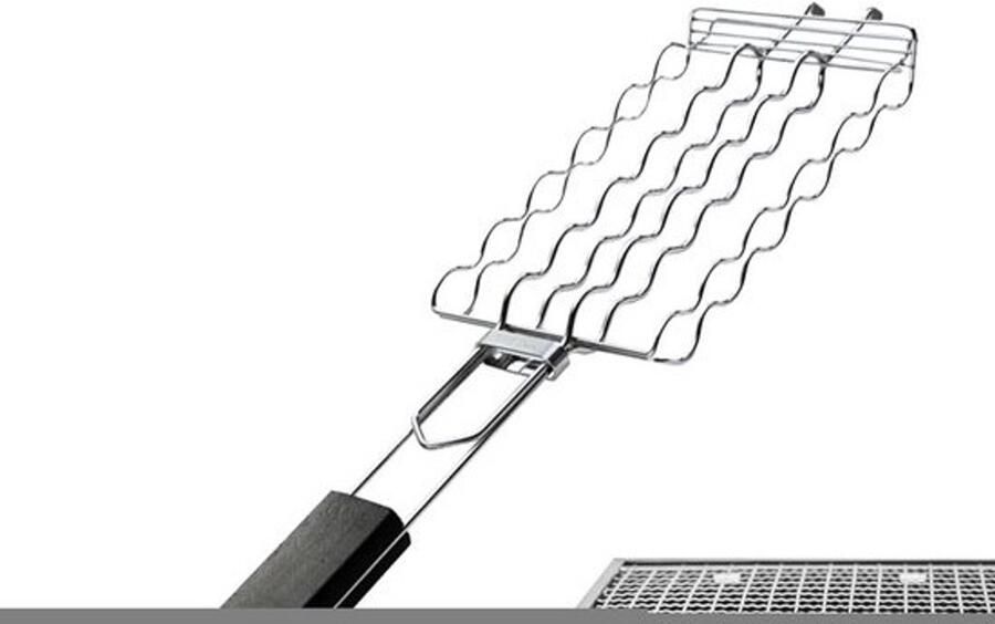 Grill Mand BBQ Mand Buiten Koken Roestvrij Staal 25.5 cm Zilver