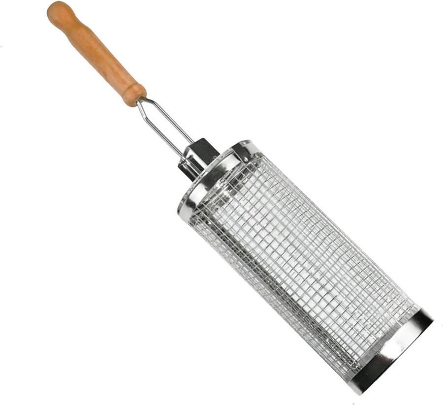 Grill Mand BBQ Mand Grillen van Groenten RVS Materiaal 26 cm Zilver
