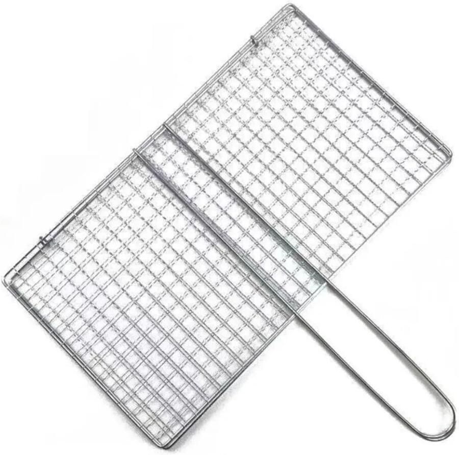 Grill Mand BBQ Net Buiten Koken Gegalvaniseerd Ijzer 25 x 165 cm Zilver