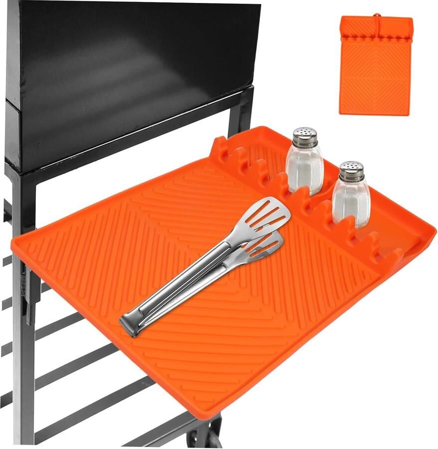 Grill Mat Bakplaat Onderlegger Barbecue Gereedschap Hittebestendig Siliconen 40 x 30 cm Oranje