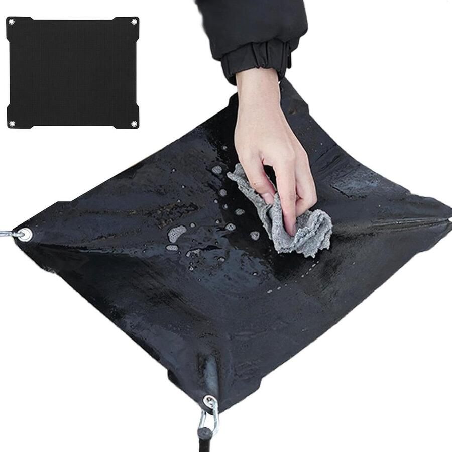 Grill Mat Barbecue Pad Terras Beschermen Hittebestendig Glasvezel 39x33 cm Zwart