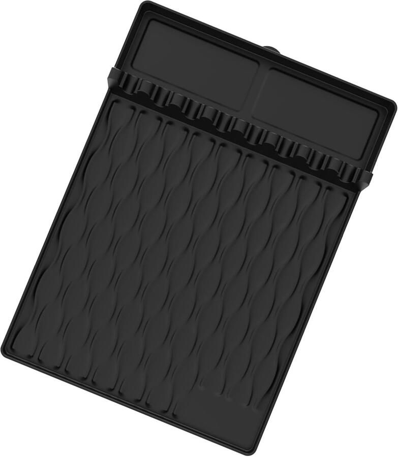 Grill Mat BBQ Accessoire Barbecue Hulp Antiaanbaklaag 30x21 cm Zwart