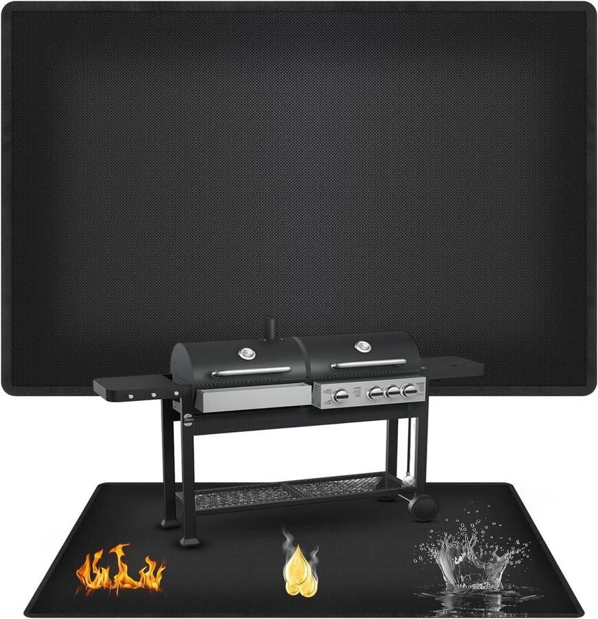 Grill Mat Rug 150x100cm Fireproof Coaster Mat Fireproof Mat BBQ Silicone Fiberglass Mat Outdoor Grill Mat Fire Resistant Fireproof Waterproof and Oil Resistant