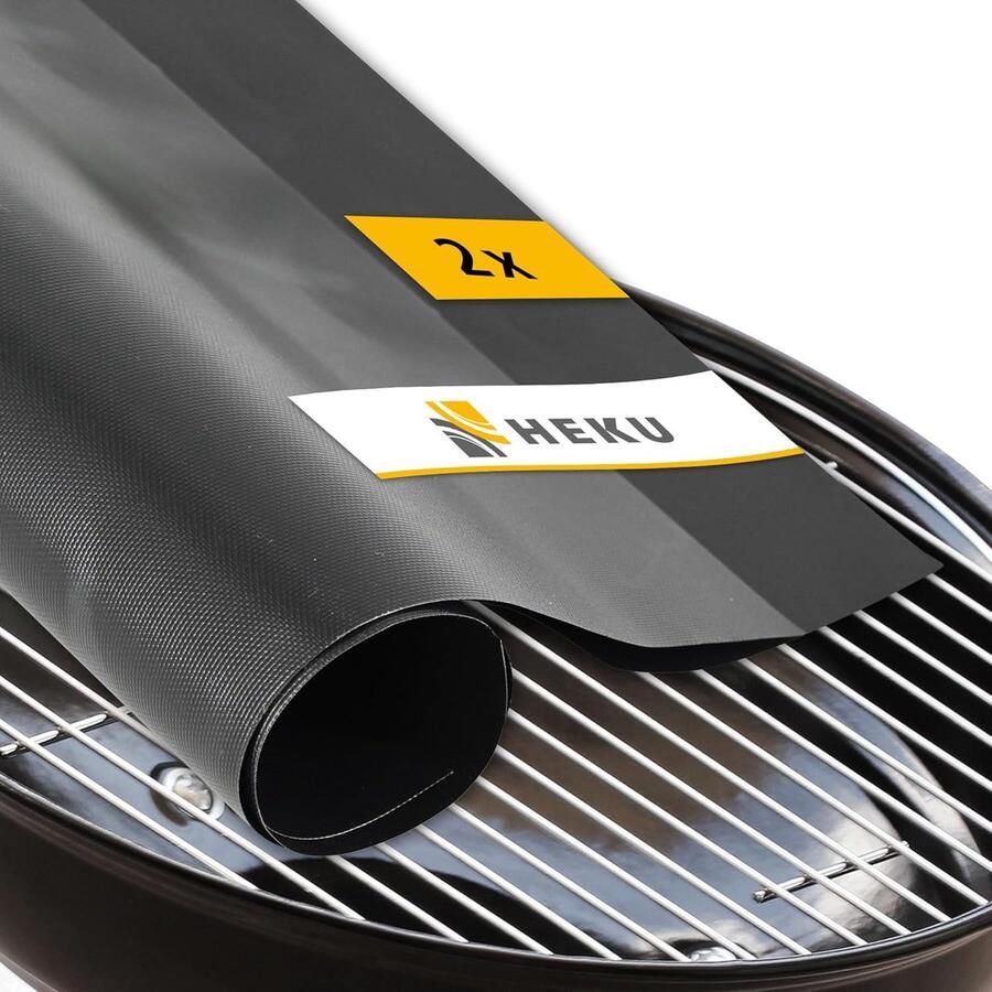 Grill Matten BBQ Plaat Lekker Grillen Herbruikbaar en Op x 33 cm Zwart