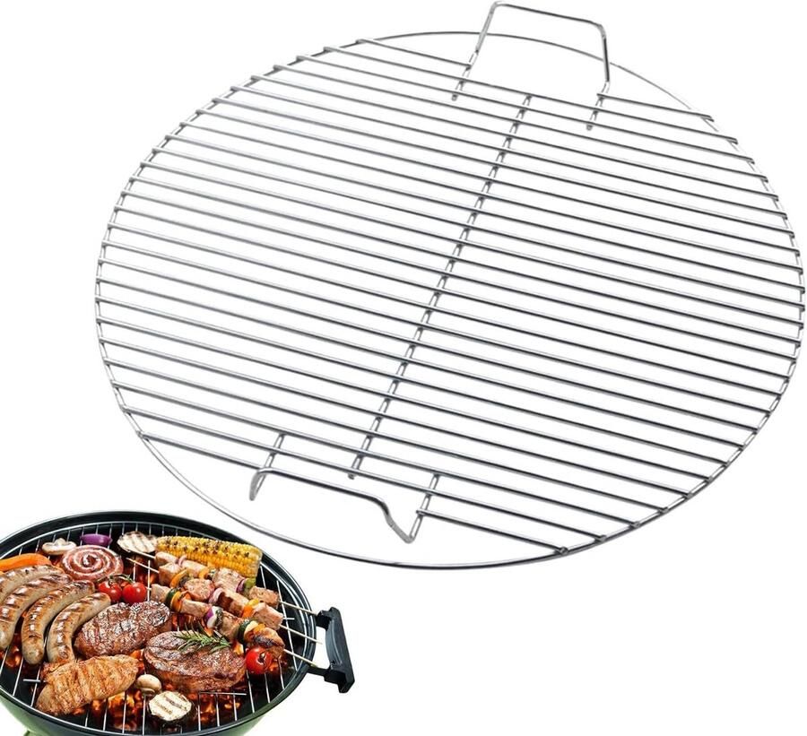 Grill Mesh BBQ Roostertje Buiten Koken Gelijkmatige Warmte 44.5 cm Diameter Zilver