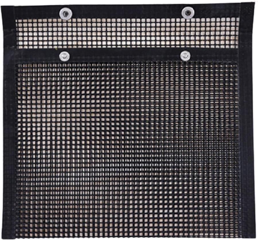 Grill Mesh Mat Barbecue Tas Gerechten Grillen Antiaanbak Non-Stick Herbruikbaar Zwart