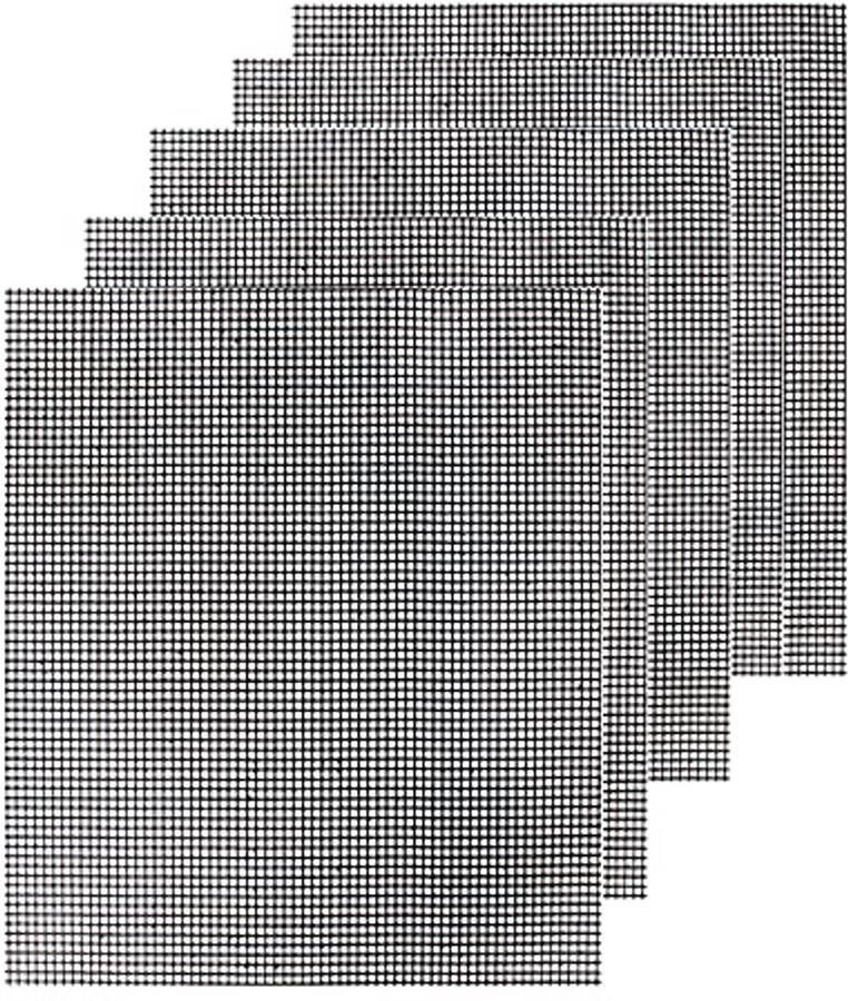 Grill Mesh Mat Set 5 STKS Herbruikbare Hittebestendige BBQ Matten voor het Grillen van Vlees en Groenten 40x33cm