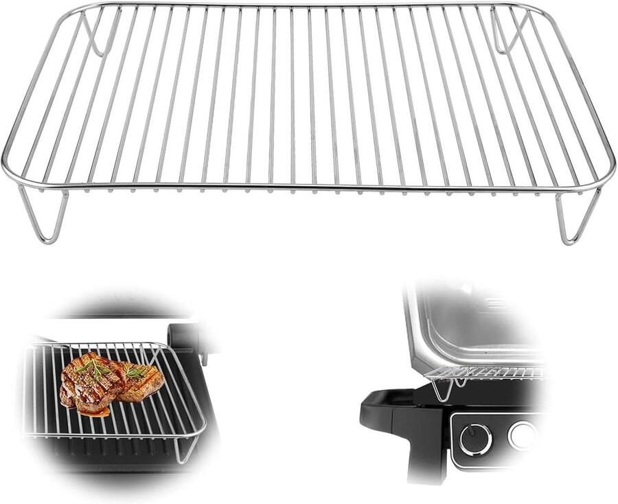 Grill met antiaanbaklaag voor Ninja Woodfire elektrische grill en rookoven grillaccessoires compatibel met Ninja Woodfire OG701 OG751 buitengrill vaatwasmachinebestendig (1 stuk)