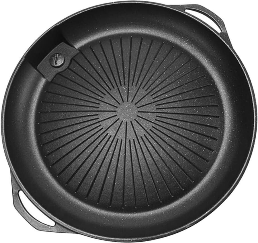 Grill Net Rack Barbecue Pan Buiten Koken Antiaanbaklaag 38x34 cm Zwart