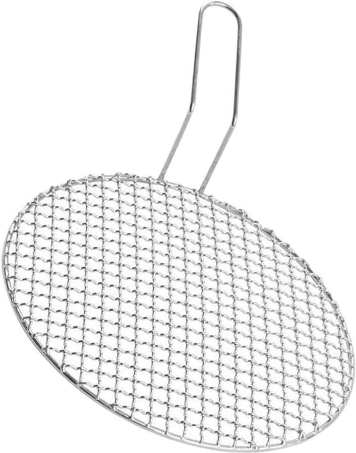 Grill Net Rond Barbecue Rack Grill Mandje Buiten Koken Roestvrij Staal 16.5 cm Zilver