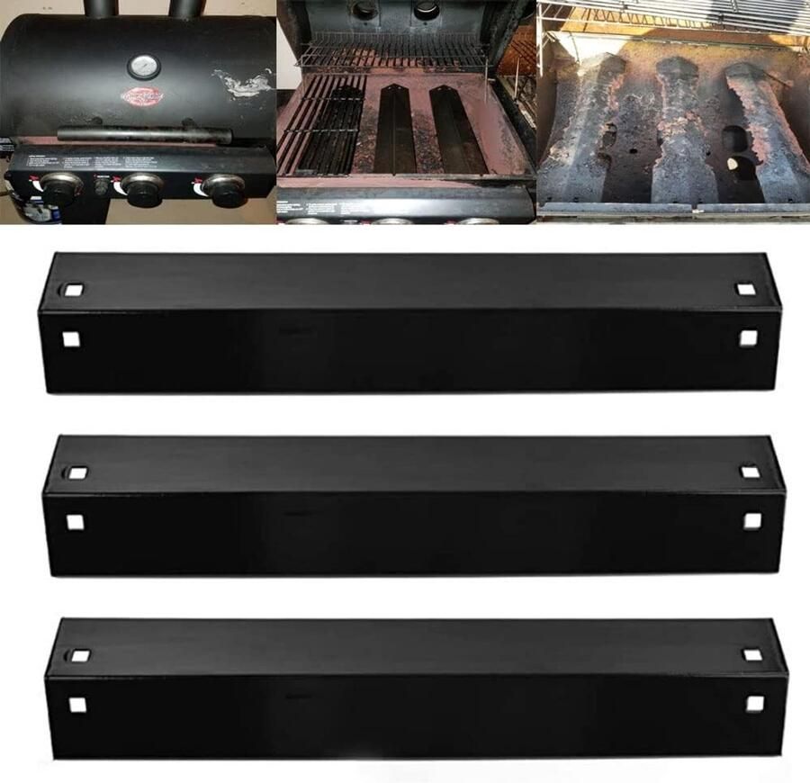 Grill Onderdelen Hitteschild Tent Barbecue Onderhoud Gelijkmatige Warmteverdeling Set van 3 Zilver