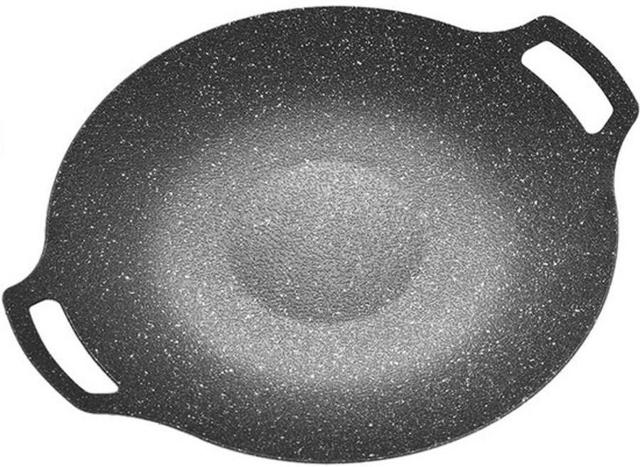 Grill Pan Bakplaat BBQ Buiten Koken Fysiek Niet-klevend 30cm Diameter Zwart