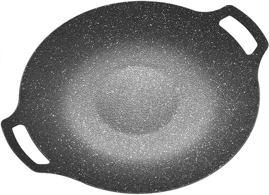 Grill Pan Bakplaat BBQ Buiten Koken Fysiek Niet-klevend 30cm Diameter Zwart