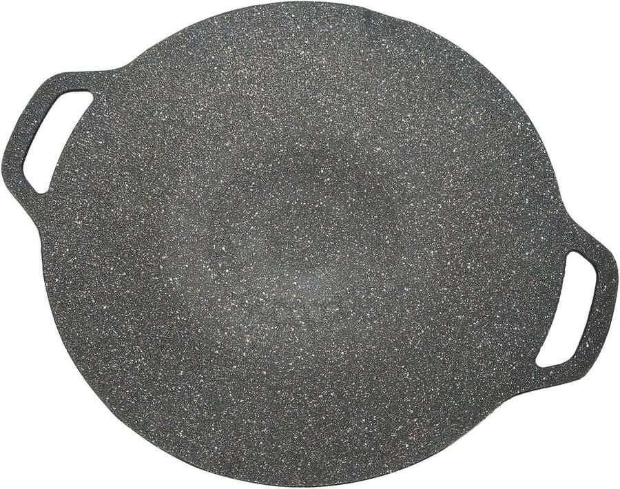 Grill Pan Bakplaat Grill Buiten Koken Gietaluminium PFOA Vrij 30cm Rond Zwart