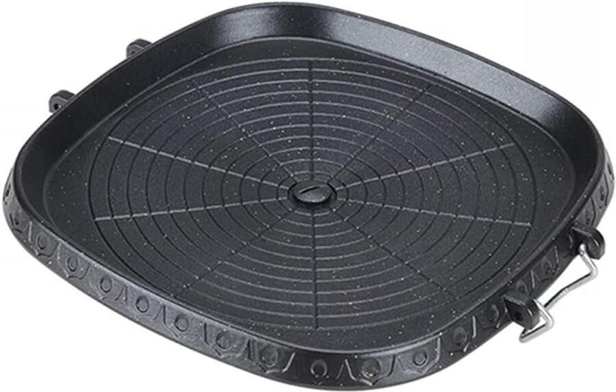 Grill Pan Bakplaat Koekenpan Buiten Koken Vetarm Gezond Koken 31.5 cm Diameter Zwart