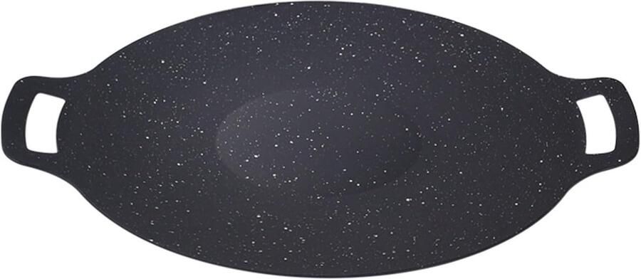 Grill Pan BBQ Tray Buiten Koken Antiaanbaklaag 30 cm Diameter Zwart
