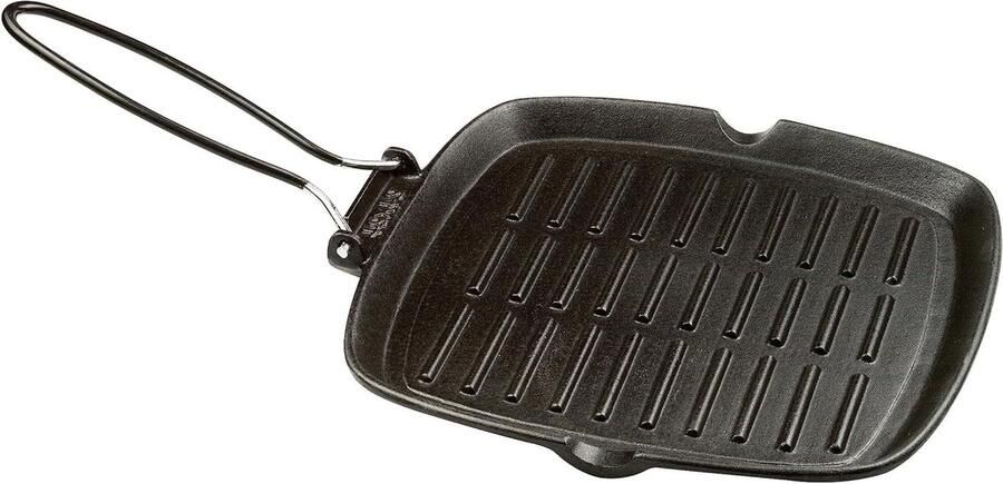 Grill Pan Gietijzeren Pan Groenten Vlees Vis Voor Alle Warmtebronnen 24 x 24 cm Zwart