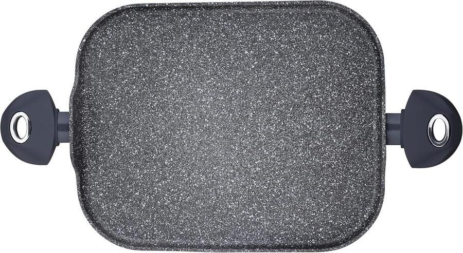 Grill Pan Gietijzeren Pan Lekker Koken Marmer Effect 35 cm Grijs