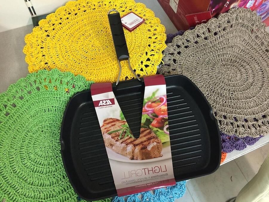 Grill Pan Grillplaat Aluminium Buiten Koken Gegoten Aluminium 35 x 25 cm Zwart