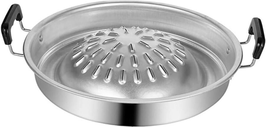 Grill Pan Koekenpan Frying Buiten Koken Herbruikbaar 34x30 cm Zwart