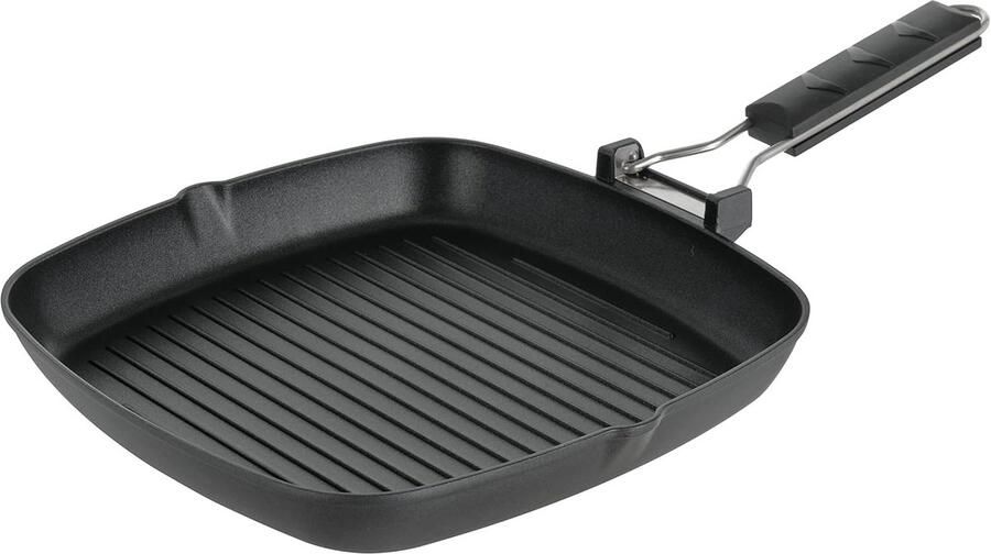 Grill Pan Koekenpan Gezond Koken Non-stick Coating 28 x 28 cm Zwart