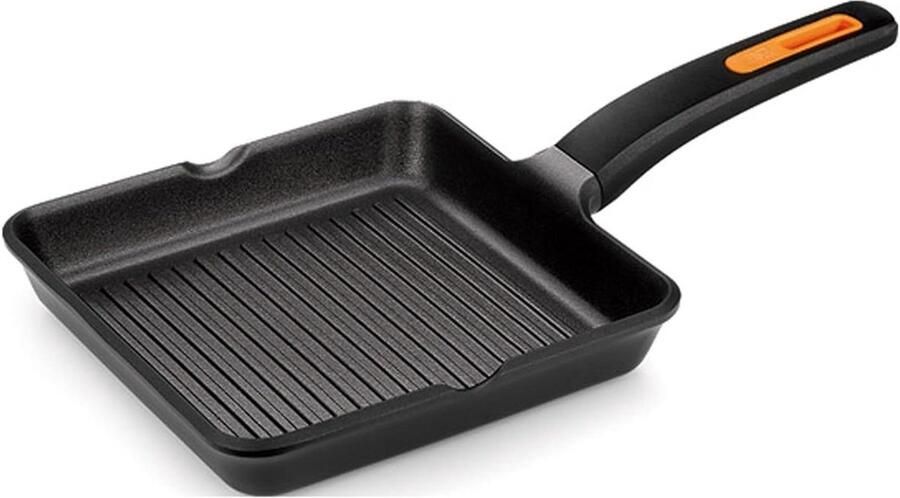Grill Pan Koekenpan Grill Gegrilde Gerechten Maken Gegoten Aluminium 28 cm Zwart