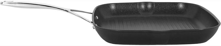 Grill Pan Koekenpan Grill Gerechten Bakken 5-laags Ti-X Anti-aanbaklaag 28 cm Zilver