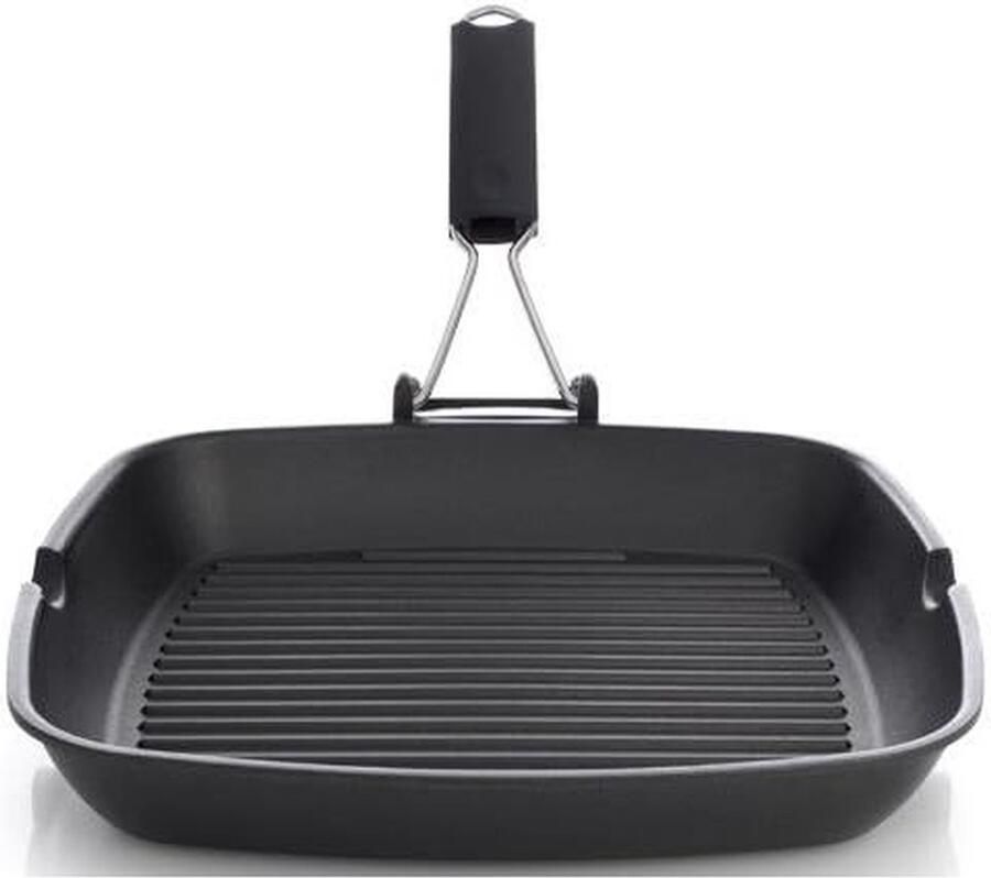 Grill Pan Koekenpan Grill Gezond Grillen Inklapbaar Handvat 28 x 28 cm Multi-Coloured