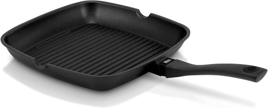 Grill Pan Koekenpan Koken op Inductie PFAS-vrije Coating 28 x 28 cm Zwart