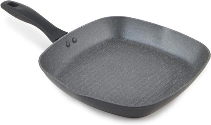 Grill Pan Koekenpan Plancha Gezond Koken Non-stick Oppervlak 28 cm Grijs