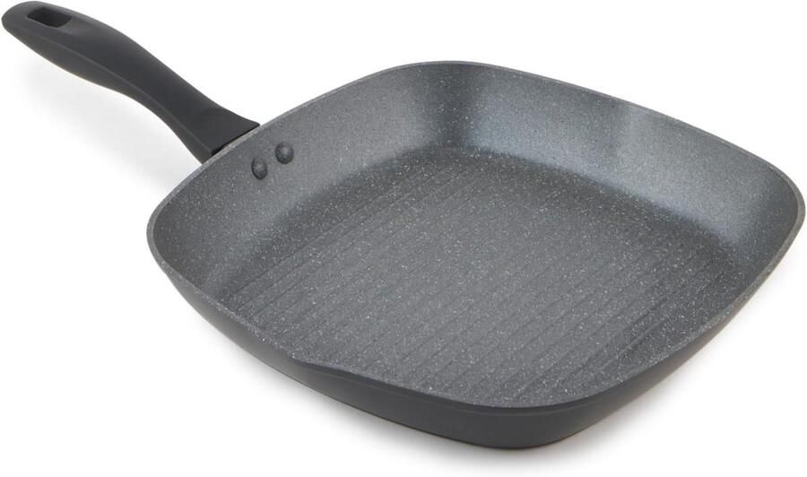 Grill Pan Koekenpan Plancha Gezond Koken Non-stick Oppervlak 28 cm Grijs