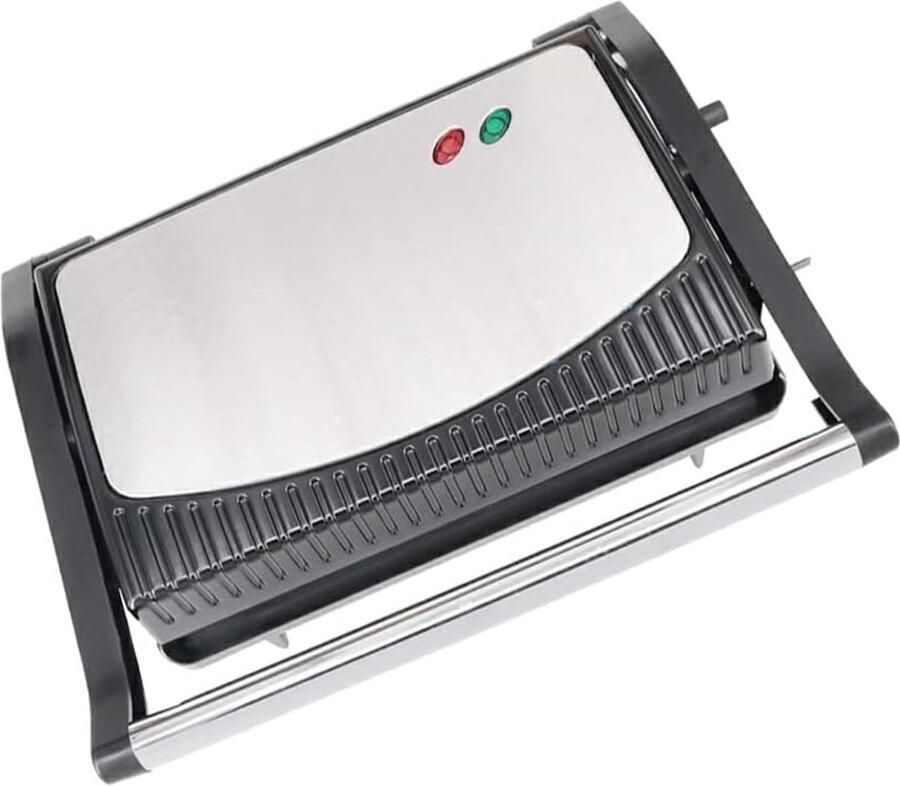 Grill Pan Koekenpan Plancha Maaltijden Bereiden Compact Ontwerp 23 cm Zwart