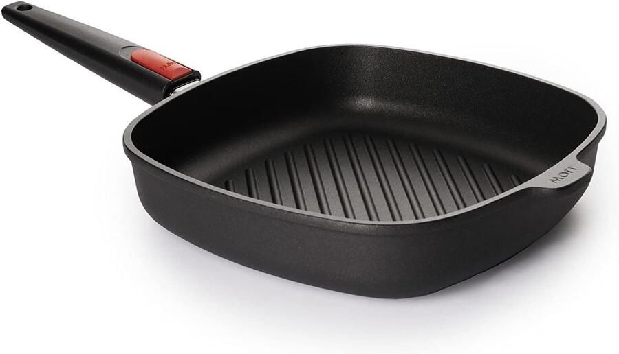 Grill Pan Koekenpan Vierkant Realistisch Grillen Afneembare Steel 28 x 28 cm Zwart