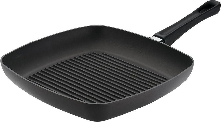 Grill Pan Koekenpan Vlees Grillen Hoge Ribbels 27 cm Zwart