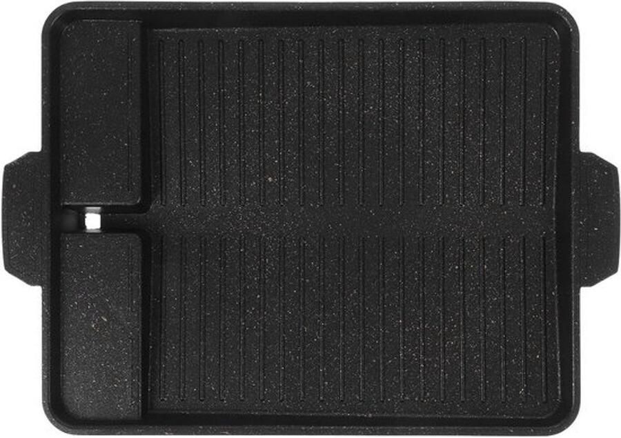 Grill Pan Kookplaat Buiten Koken Antiaanbaklaag 37 x 26 cm Zwart