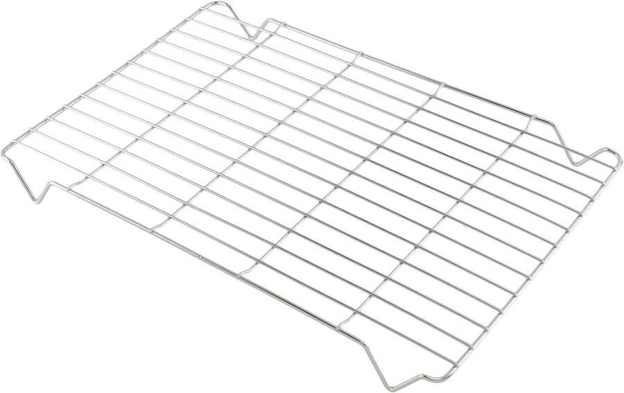 Universele Oven Rooster Grill Pan Insert Oven Gebruik Roestvrij Staal Rechthoekig Zilver