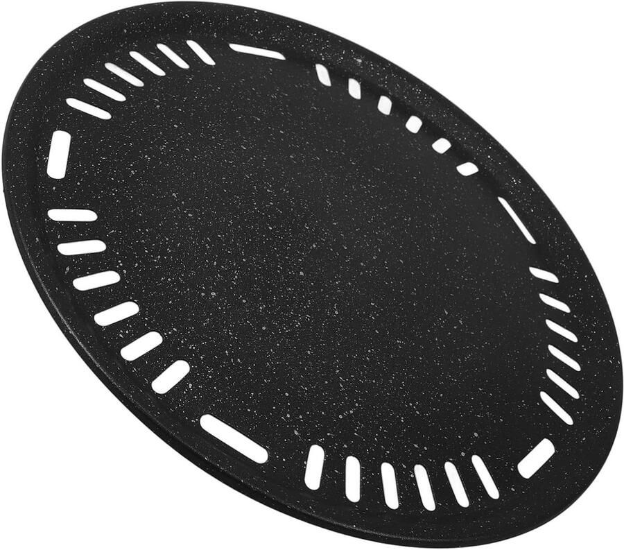 Grill Pan Rond Koekenpan Nonstick Koken en Bakken Hittebestendig Materiaal 29.5 cm Zwart