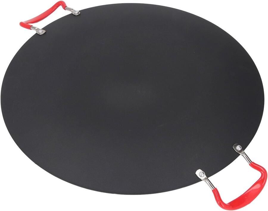 Grill Pan Rond Plat Bakplaat Buiten Koken Antiaanbaklaag 70 x 55 cm Zwart