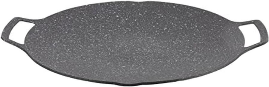 Grill Pan Rond Teppanyaki Plaat Buiten Koken Gladde Anti-aanbaklaag 30 cm Zwart