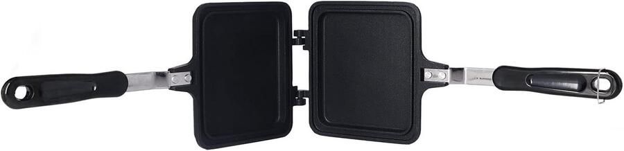 Grill Pan Sandwich Maker Maaltijden Bereiden Gelijkmatige Warmte 855g Zwart