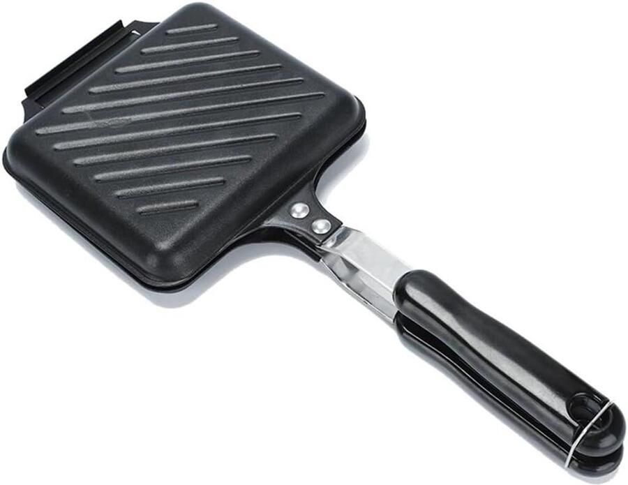 Grill Pan Tosti Maker Sandwiches Maken Snelle Verhitting Verwijderbaar Zwart