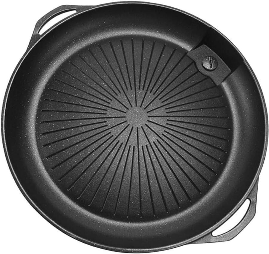 Grill Plaat Buiten Koken Barbecue Feest Antiaanbaklaag 38x34 cm Zwart
