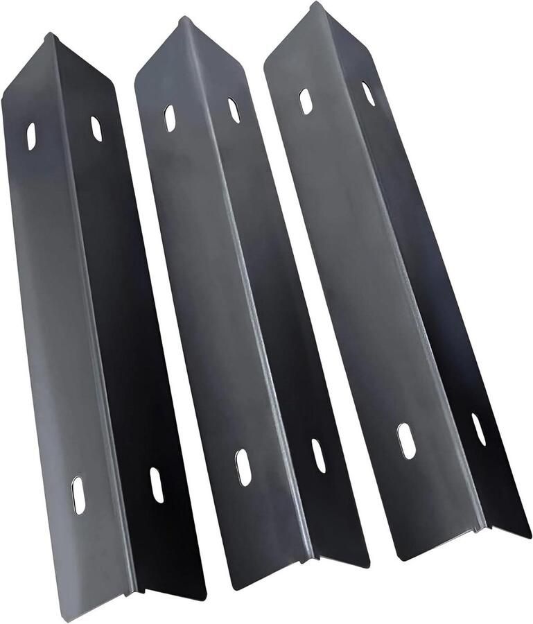 Grill Platen Warmteverdeler Barbecue Onderhoud Porselein-geëmailleerd staal 3-Pack 41 cm Zwart