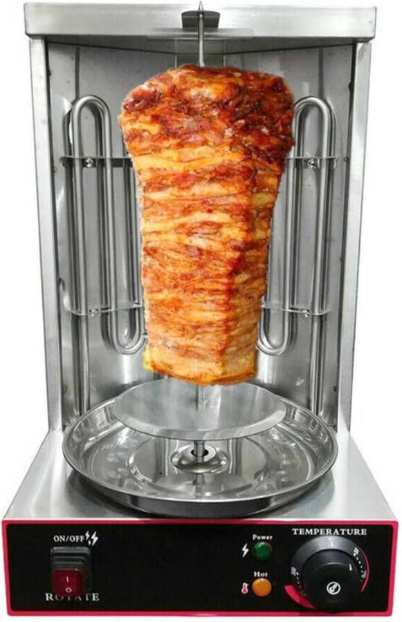 PEAM Grill Professionele Verticale Dönergrill: Draaigrill met Temperatuurinstelling voor Perfect Gegrilde Kip en Gyros. Krachtige 3 kW Dönermachine voor Authentieke Smaken thuis!