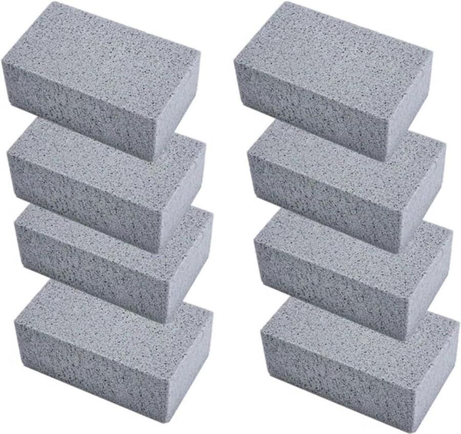 Grill Reiniger Reinigingssteen Grill Schoonmaken Efficiënte Vetverwijdering 8 Stuks Grijs