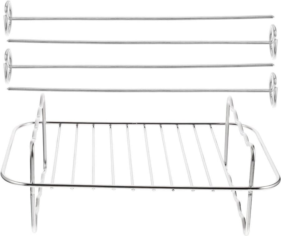 Grill Rek Bakrek Keuken Koken en Grillen Roestvrij Staal 20x14x8 cm Zilverkleurig