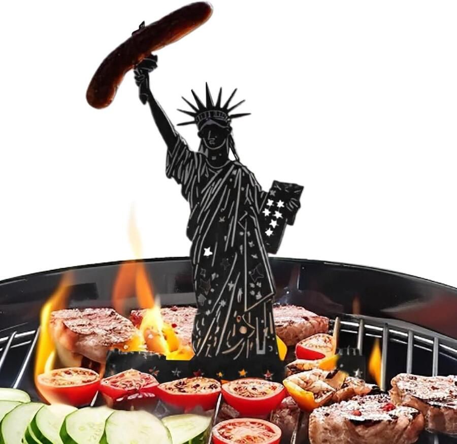Grill Rek Barbecue Accessoire Buiten Koken Hittebestendig Materiaal 20 x 15 cm Zilverkleurig